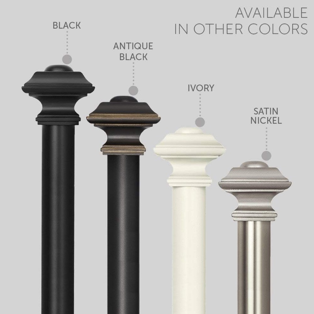 Black Square Window Curtain Rod - Set of 2
